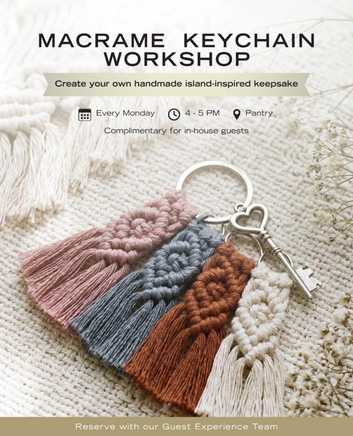 Macrame Keychain Workshop 🧶 Cabanas Beach Club