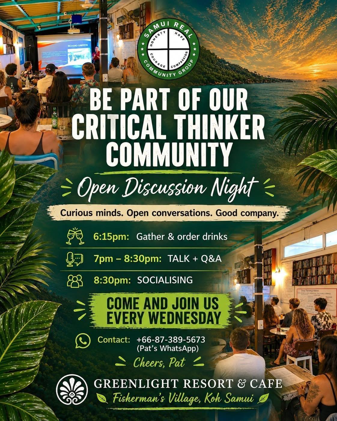 Open Discussion Night at Greenlight Resort & Café Open Discussion Night at Greenlight Resort & Café