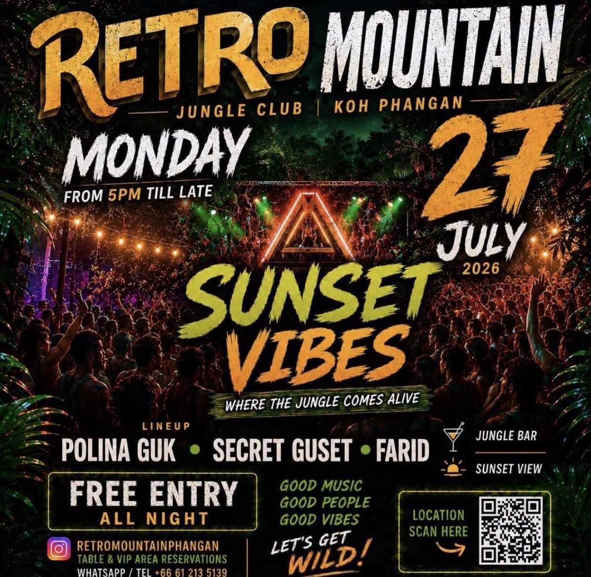 Sunset Vibes at Retro Mountain Jungle Club