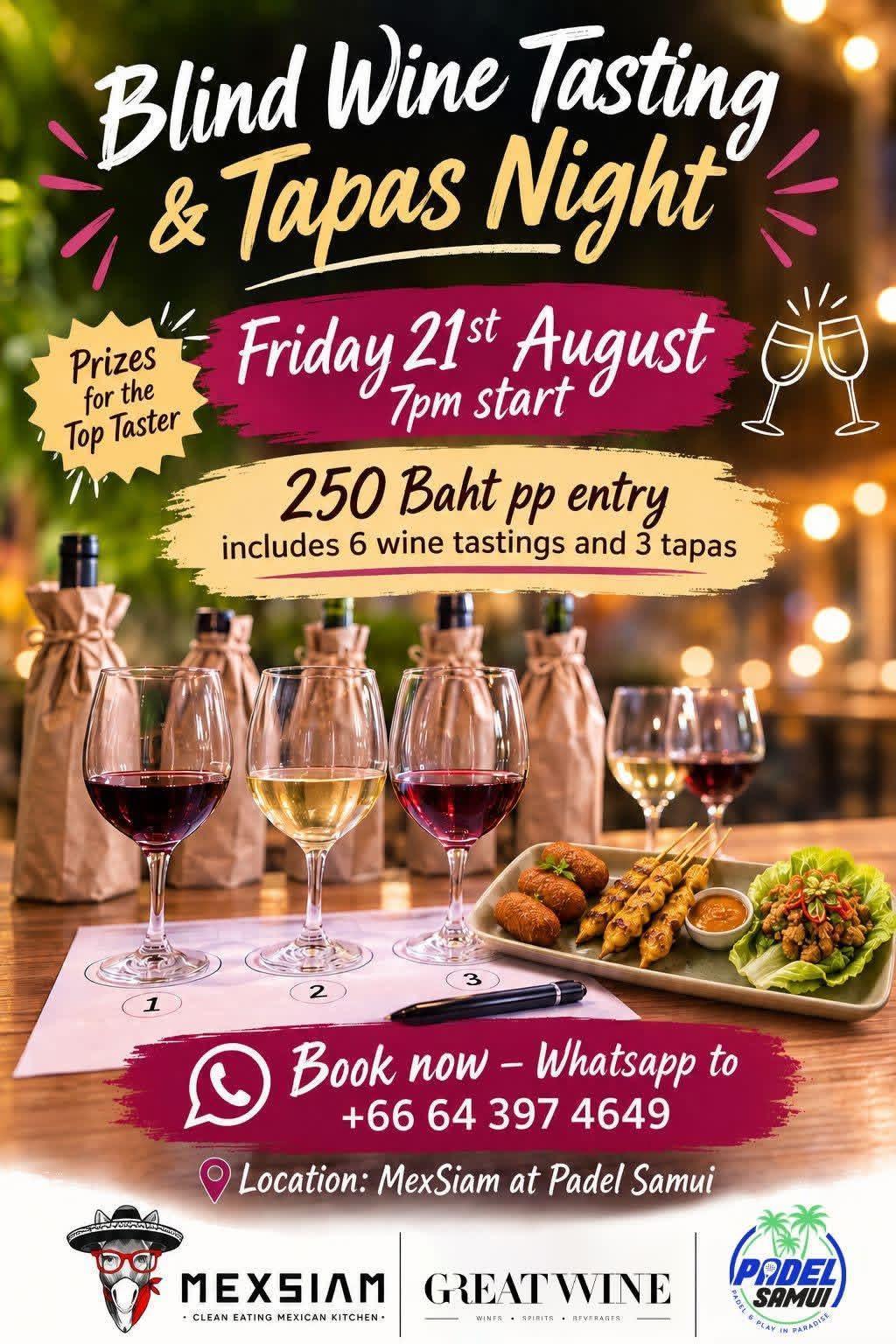 BLIND WINE TASTING & TAPAS NIGHT