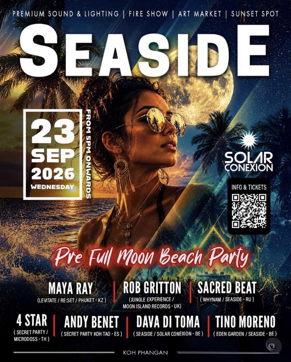 SEASIDE PRE FULL MOON BEACH PARTY — KOH PHANGAN