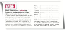 Pour vous abonner, imprimez le bulletin PDF joint ou cliquez sur cette légende pour vous abonner en ligne