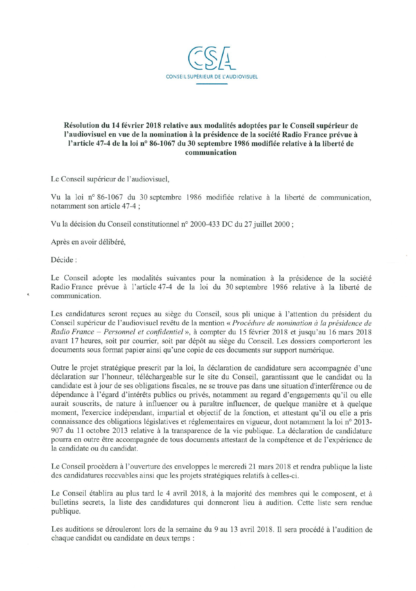 Un nouveau président à Radio France avant le 14 avril
