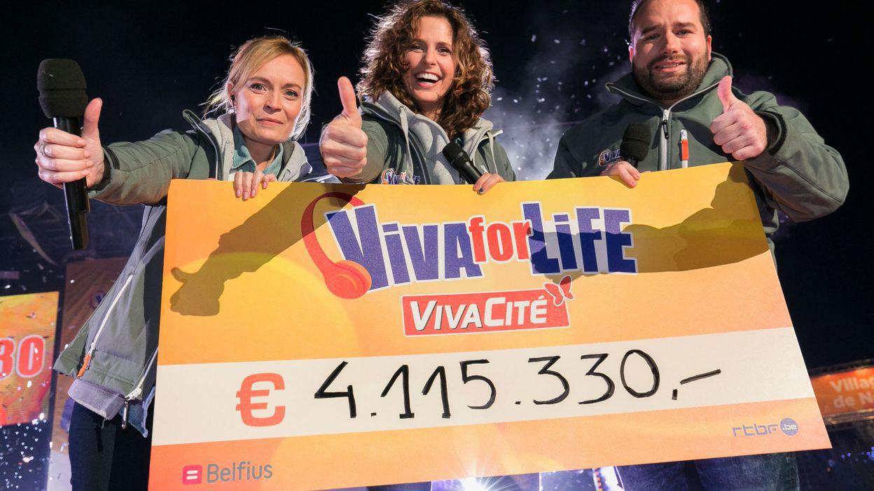 Portée par VivaCité (RTBF), la cinquième édition de Viva for Life s'est refermée à Nivelles avec un nouveau record : 4 115 330€ ont été récoltés pour l'enfance en pauvreté © Martin Godfroid