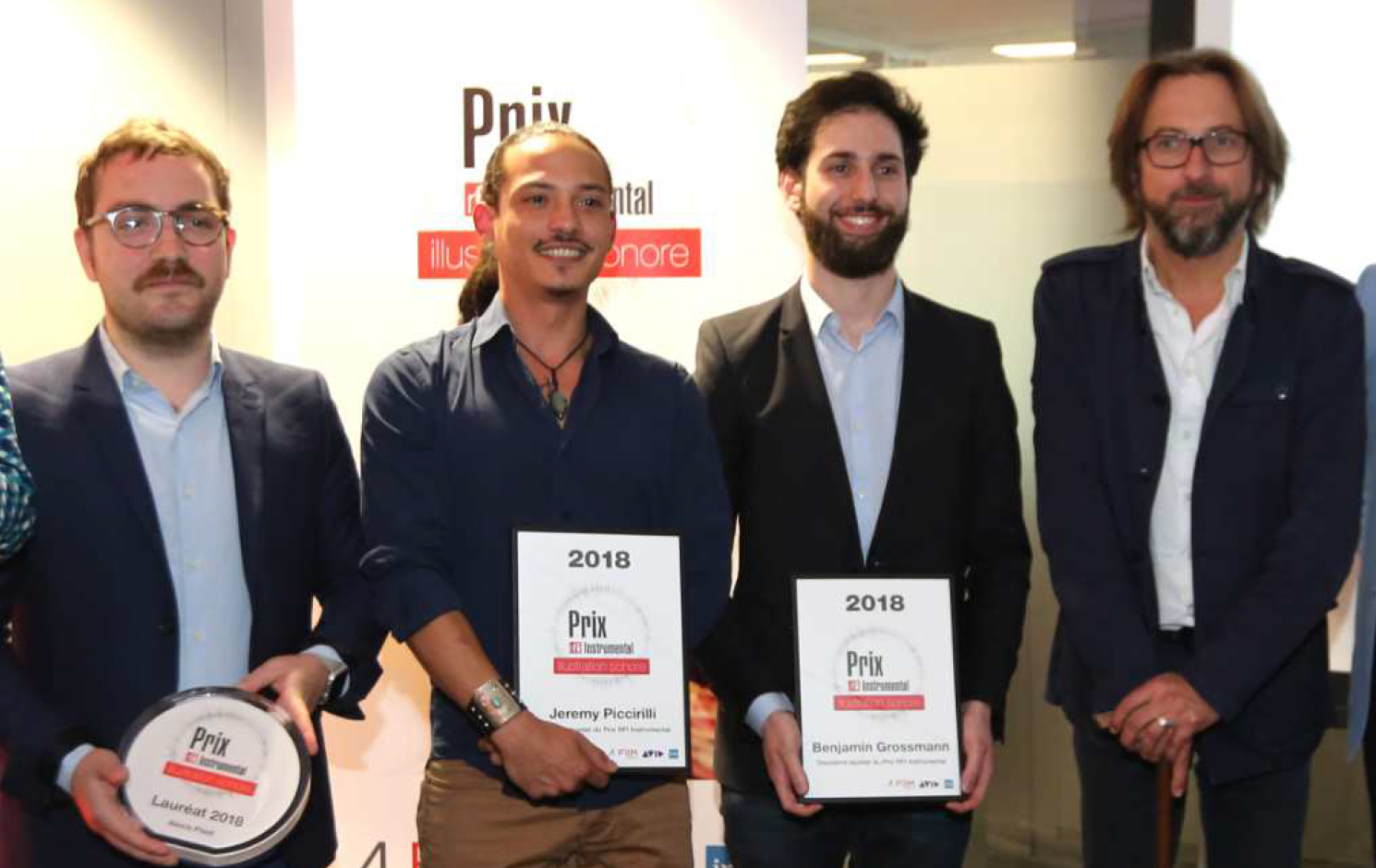 Les lauréats et le président du jury Alex Jaffray