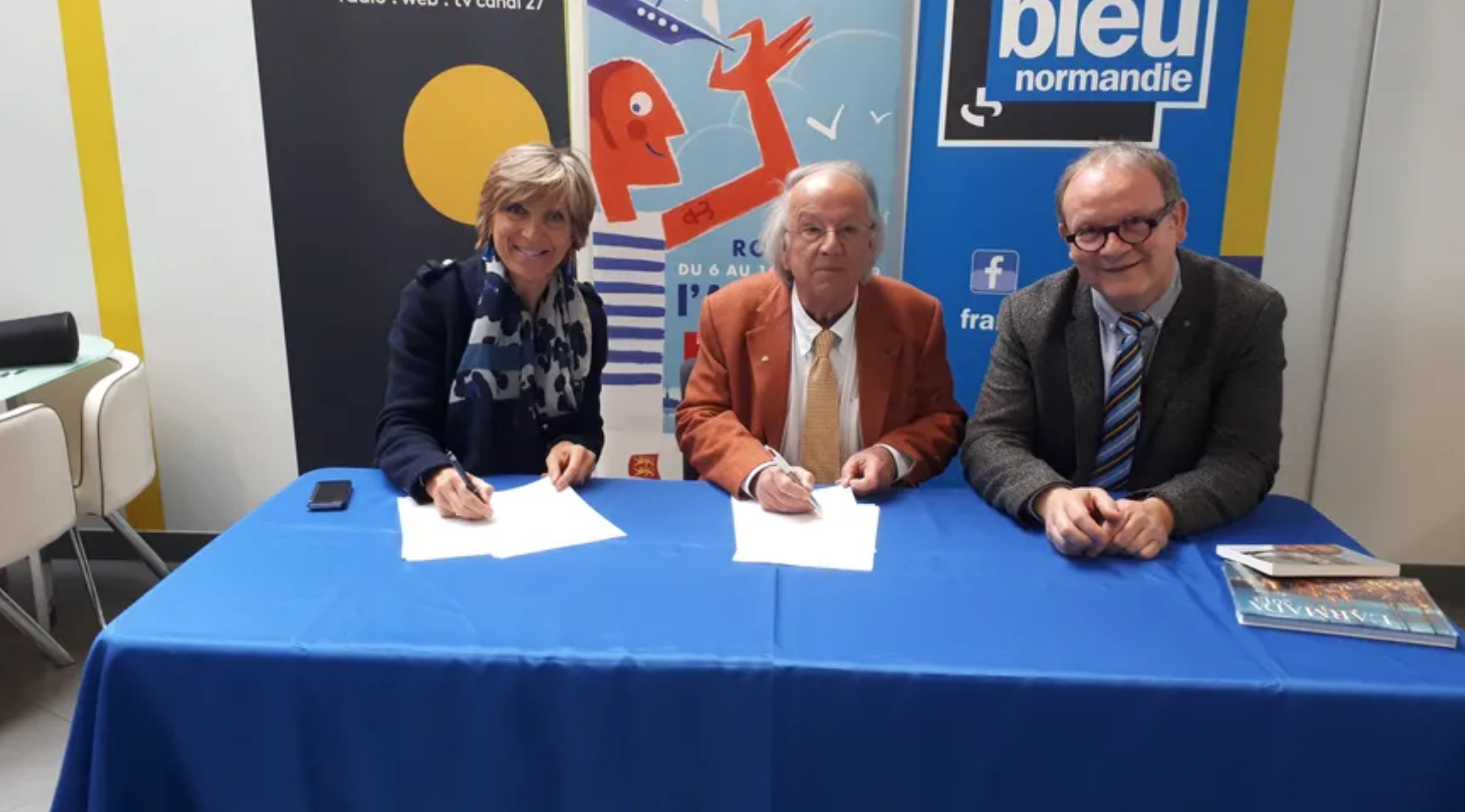 Monique Denoix (Radio France), Patrick Herr (Armada) , Bruno Leroy (France Bleu Normandie) © Radio France - Delphine Garnault