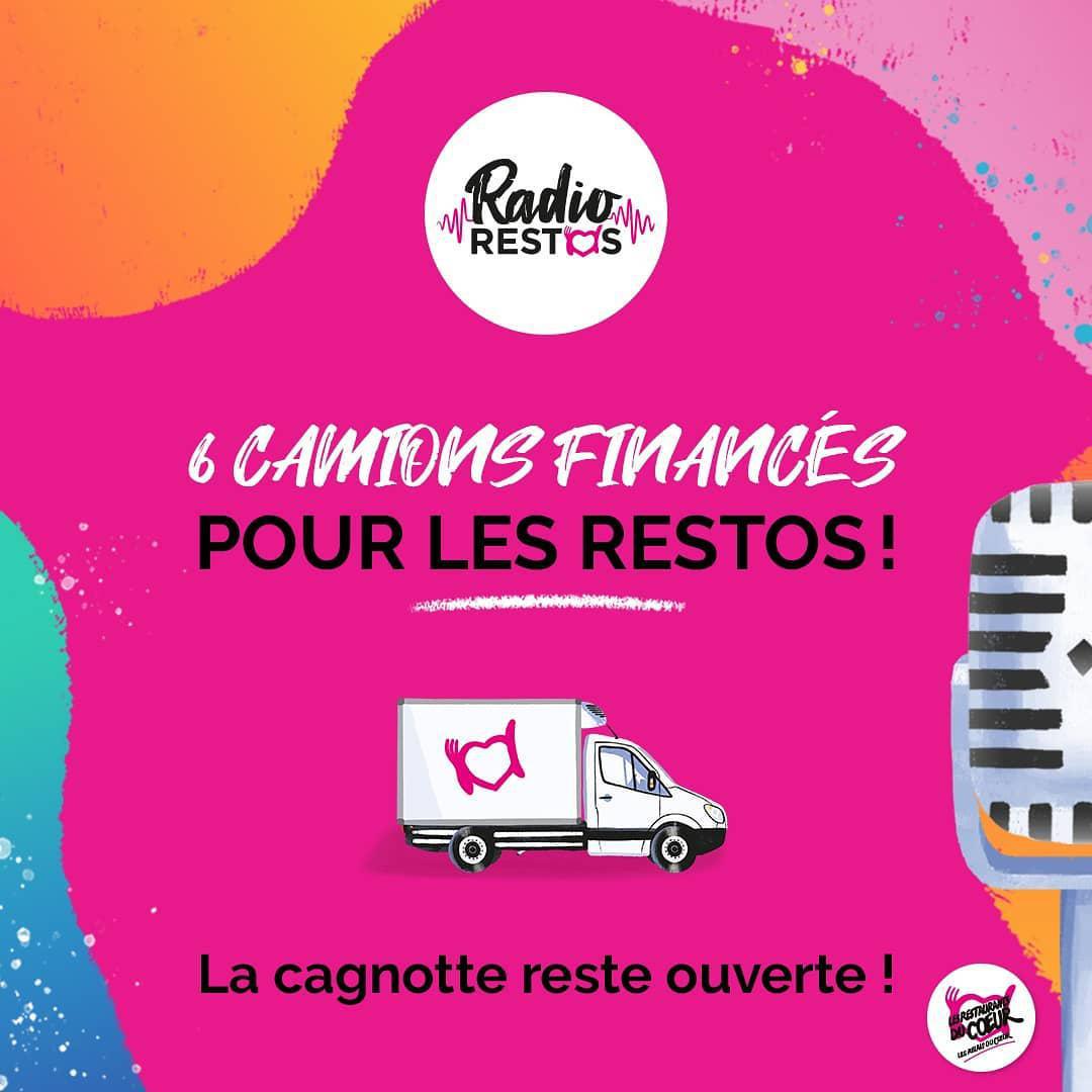 Six camions financés grâce à la radio des Restos du Coeur