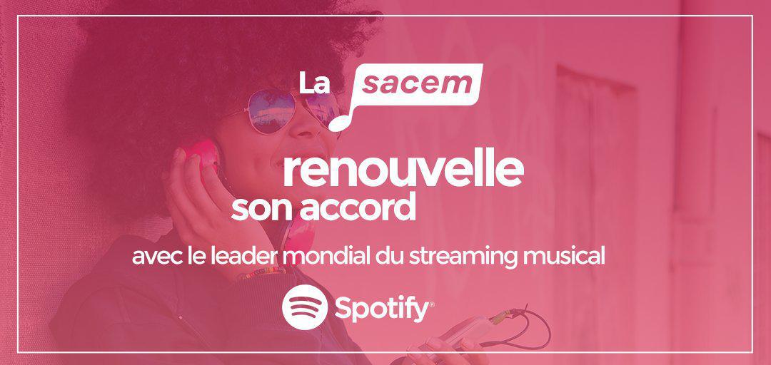 La Sacem renouvelle son accord avec Spotify