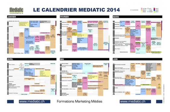 Le Calendrier Mediatic 2014 est arrivé