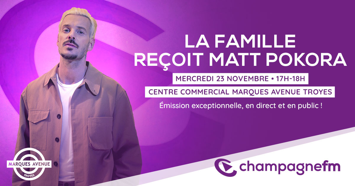 Matt Pokora est l'invité de Champagne FM