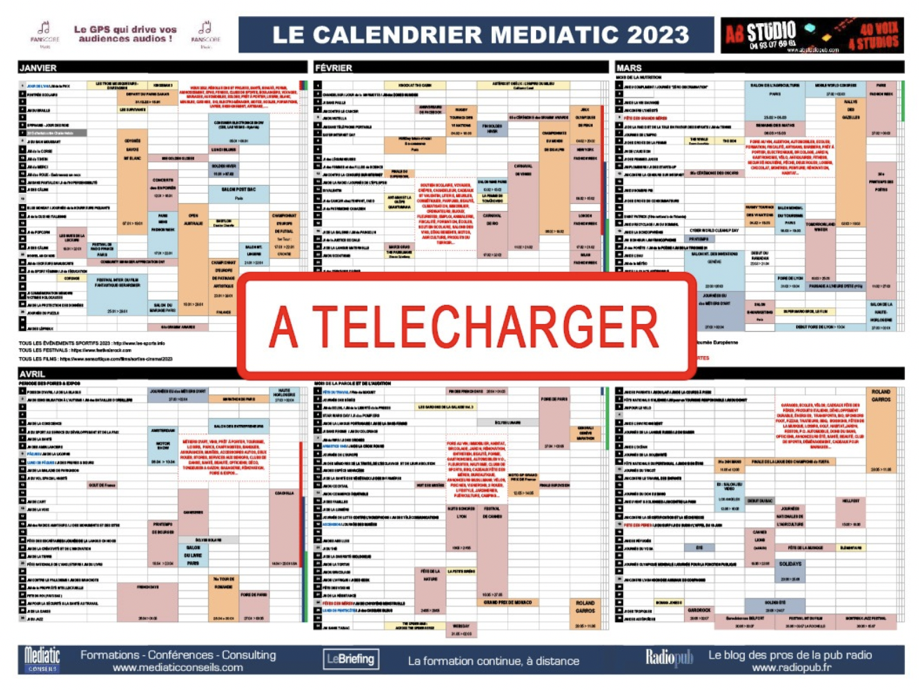 Radiopub édite son nouveau calendrier Mediatic 2023