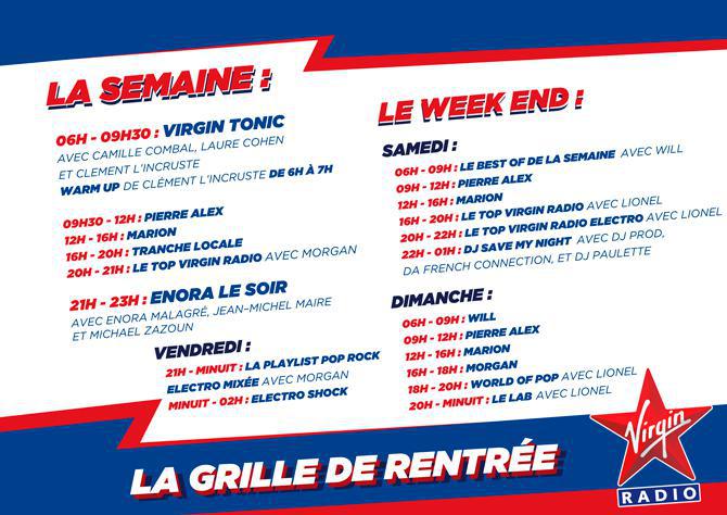 La rentrée sur Virgin Radio