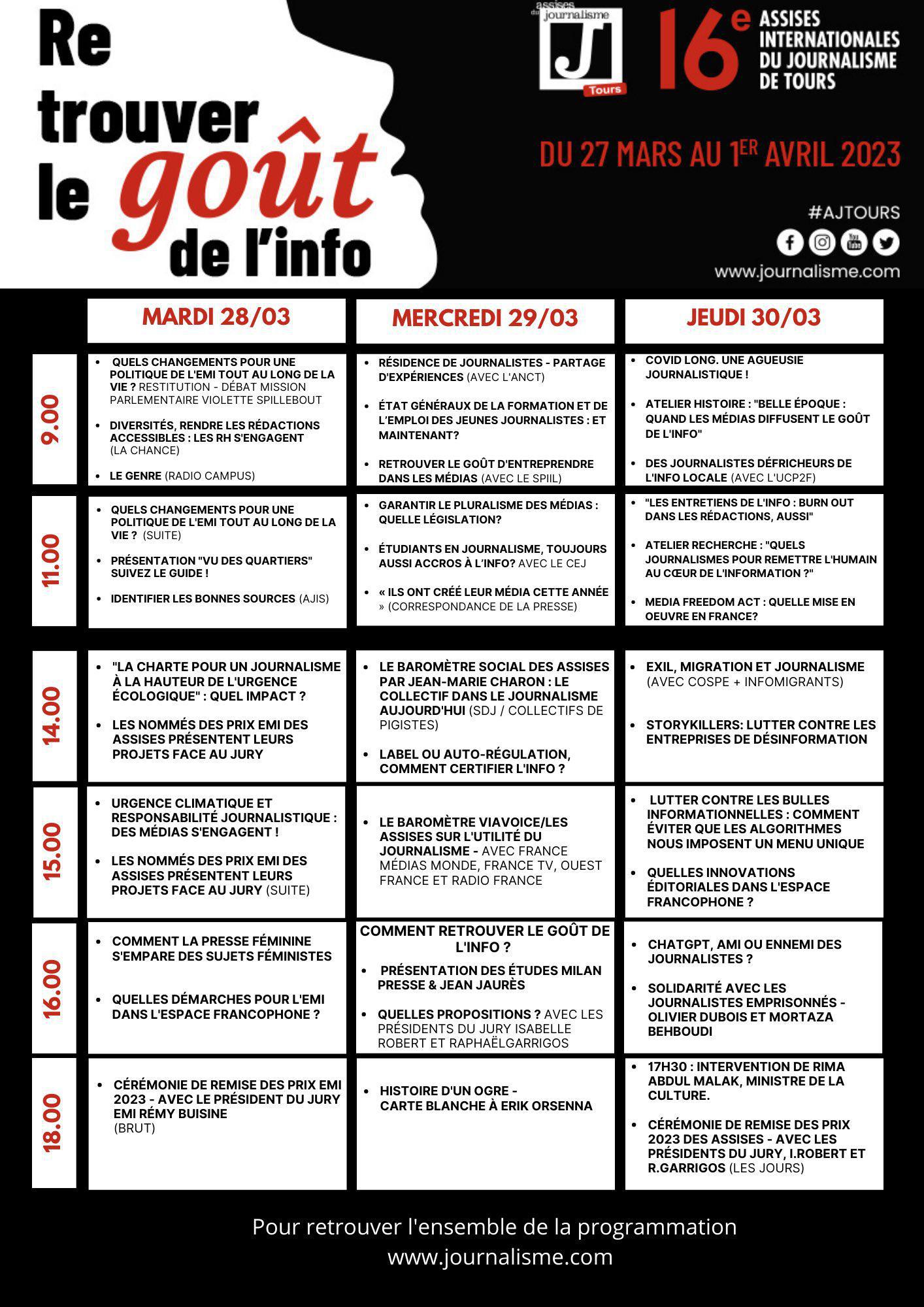 Tours : les Assises du journalisme dévoilent le programme