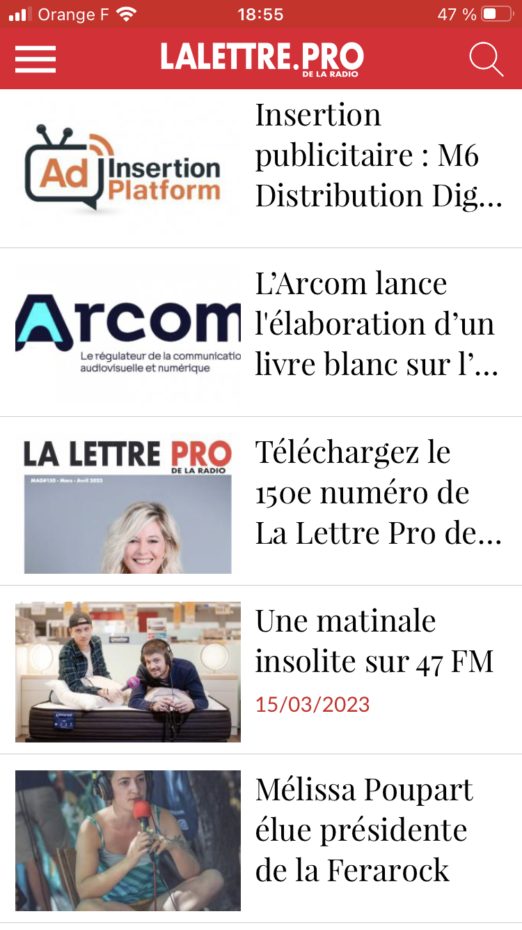 Téléchargez l'application de La Lettre Pro de la Radio