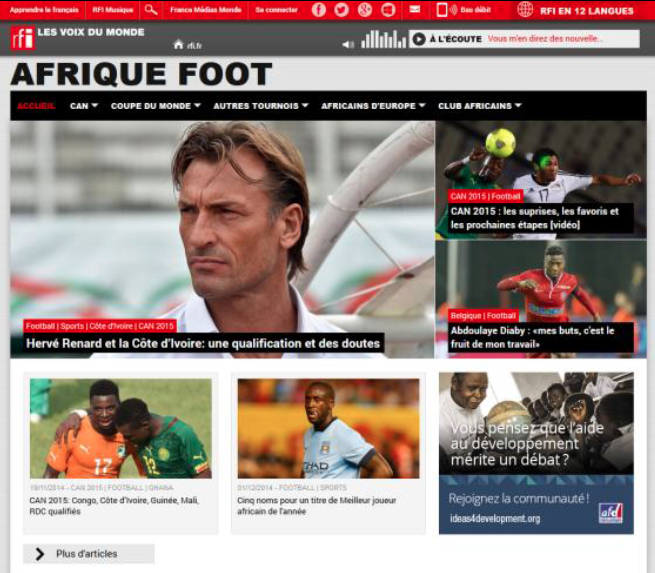 RFI lance "Afrique Foot"