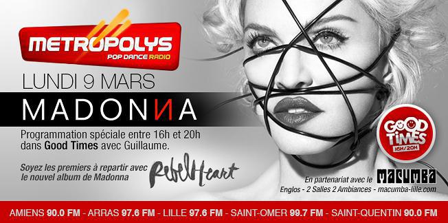 Madonna à l'honneur sur Metropolys