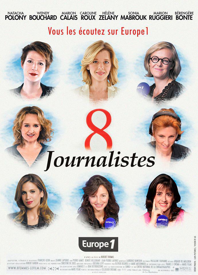 Cette affiche détournée par Europe 1 s'inspire de l'affiche du film "8 femmes" de François Ozon