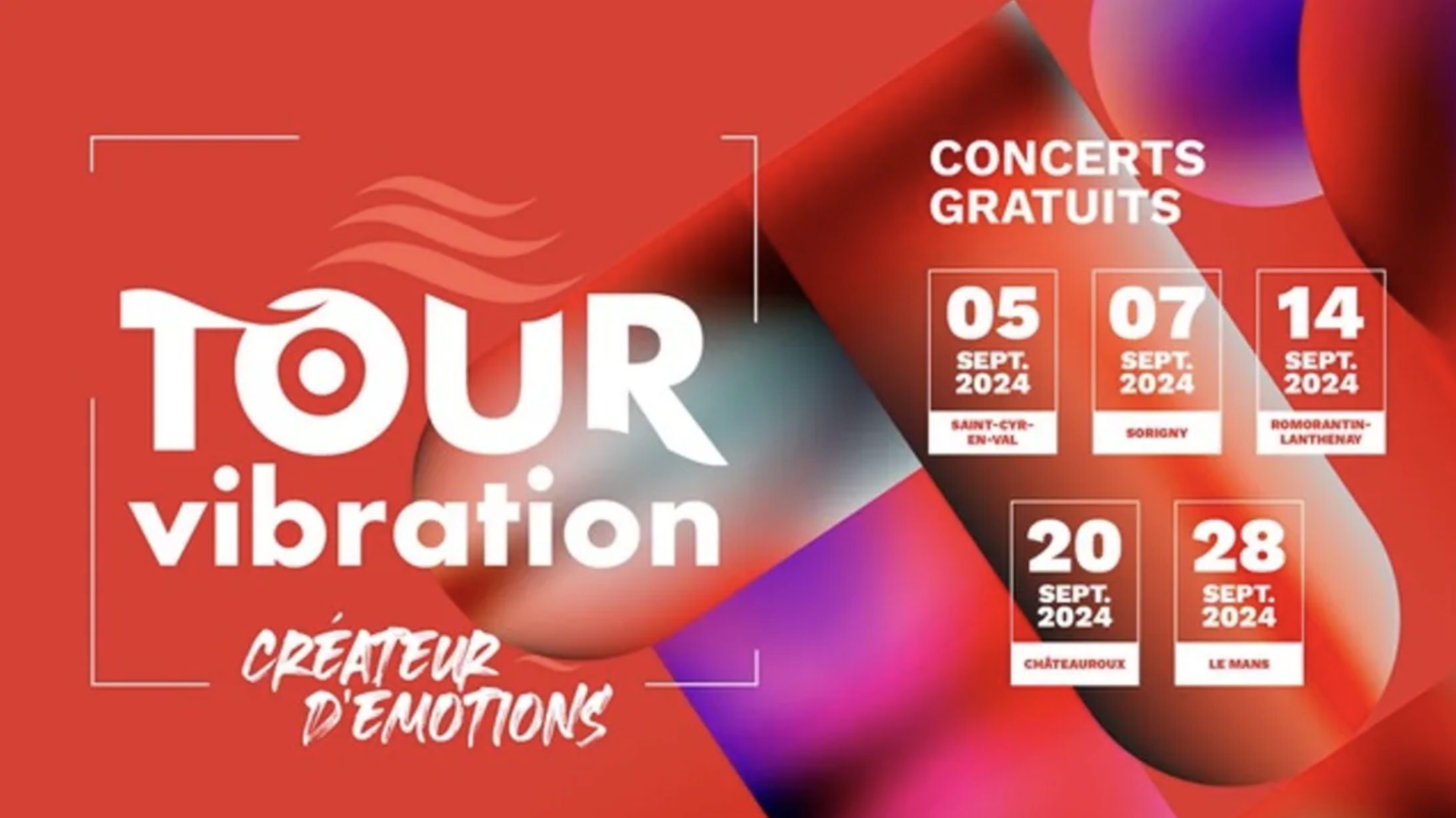 33 artistes seront présents lors des 5 concerts du Tour Vibration 