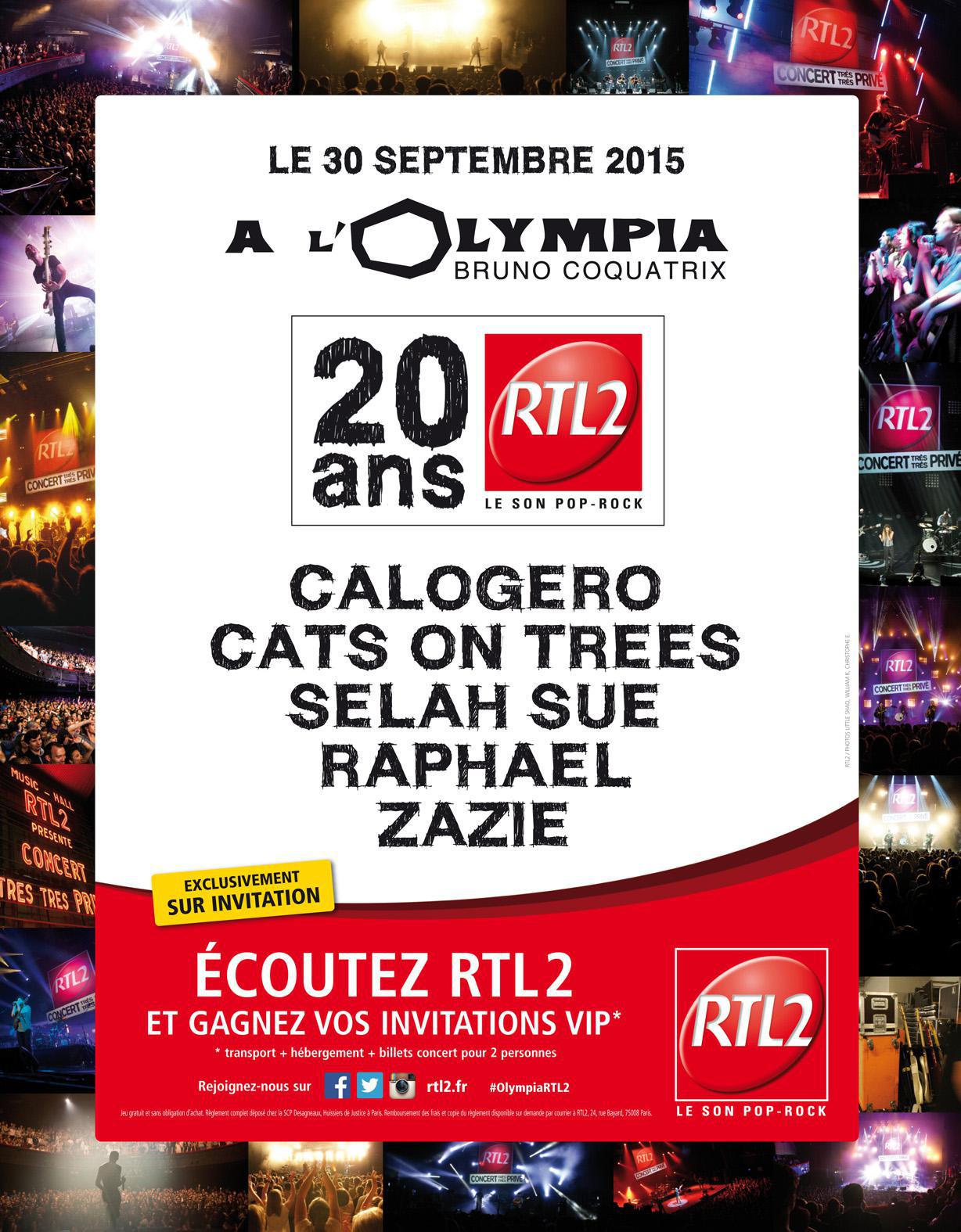 RTL2 fête ses 20 ans à l'Olympia