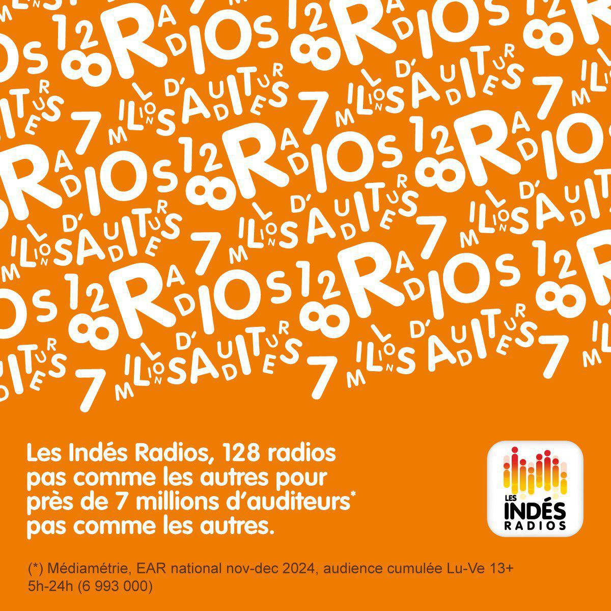 Près de 7 millions de Français écoutent Les Indés Radios