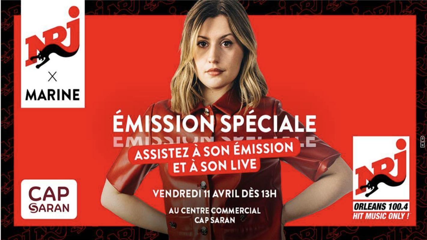 La chanteuse Marine de passage à Orléans avec NRJ