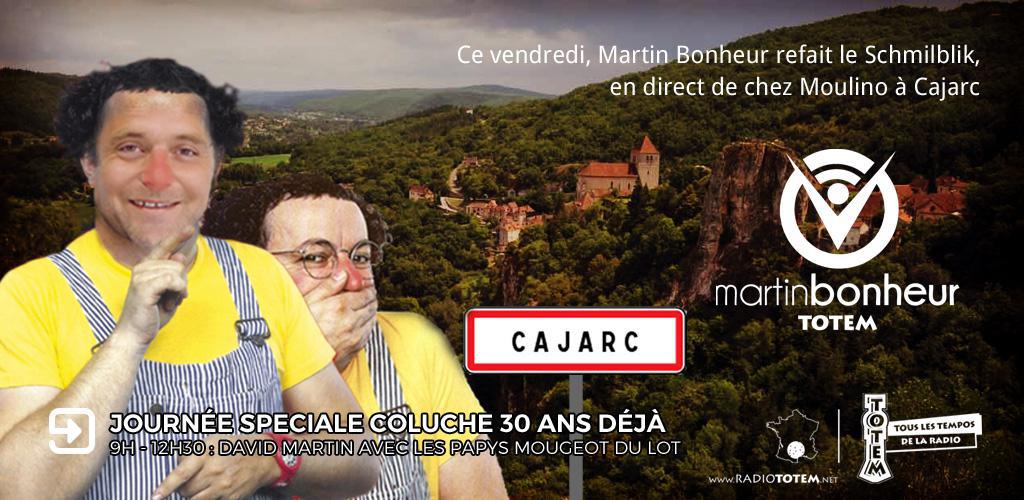 Totem à Cajarc pour rendre hommage à Coluche
