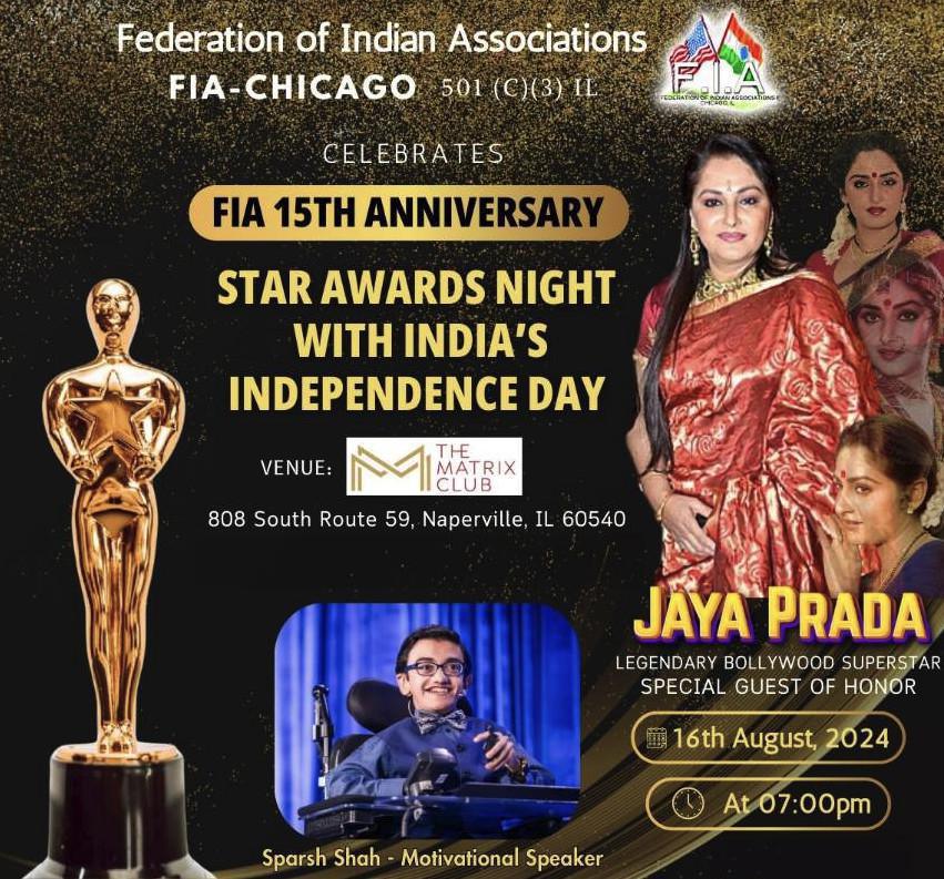  FIA's 'Star Awards Night' to Feature Jaya Prada and Sparsh Shah and celebrate India's Independence