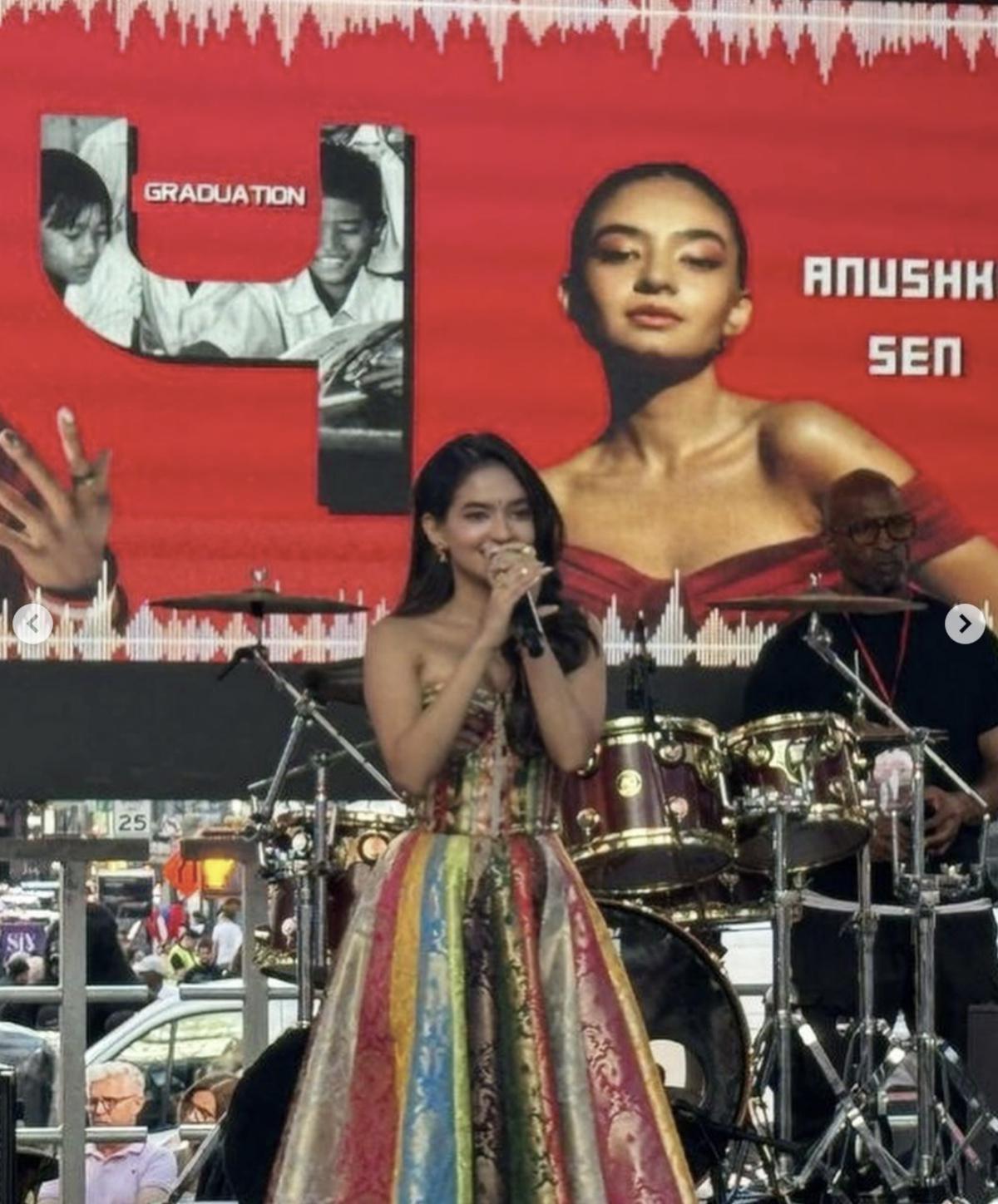 Anushka Sen Makes History as First Indian Artist to Perform Live at Times Square Anushka Sen Makes History as First Indian Artist to Perform Live at Times Square