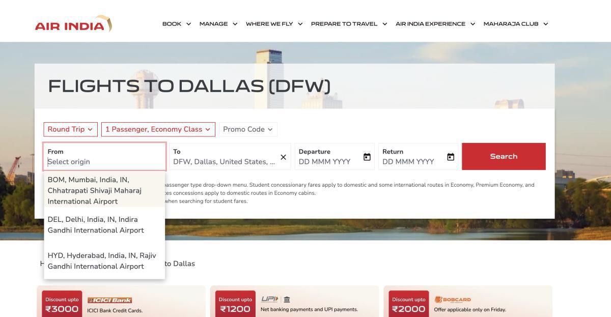 Air India Launches Daily Flights Connecting DFW to India