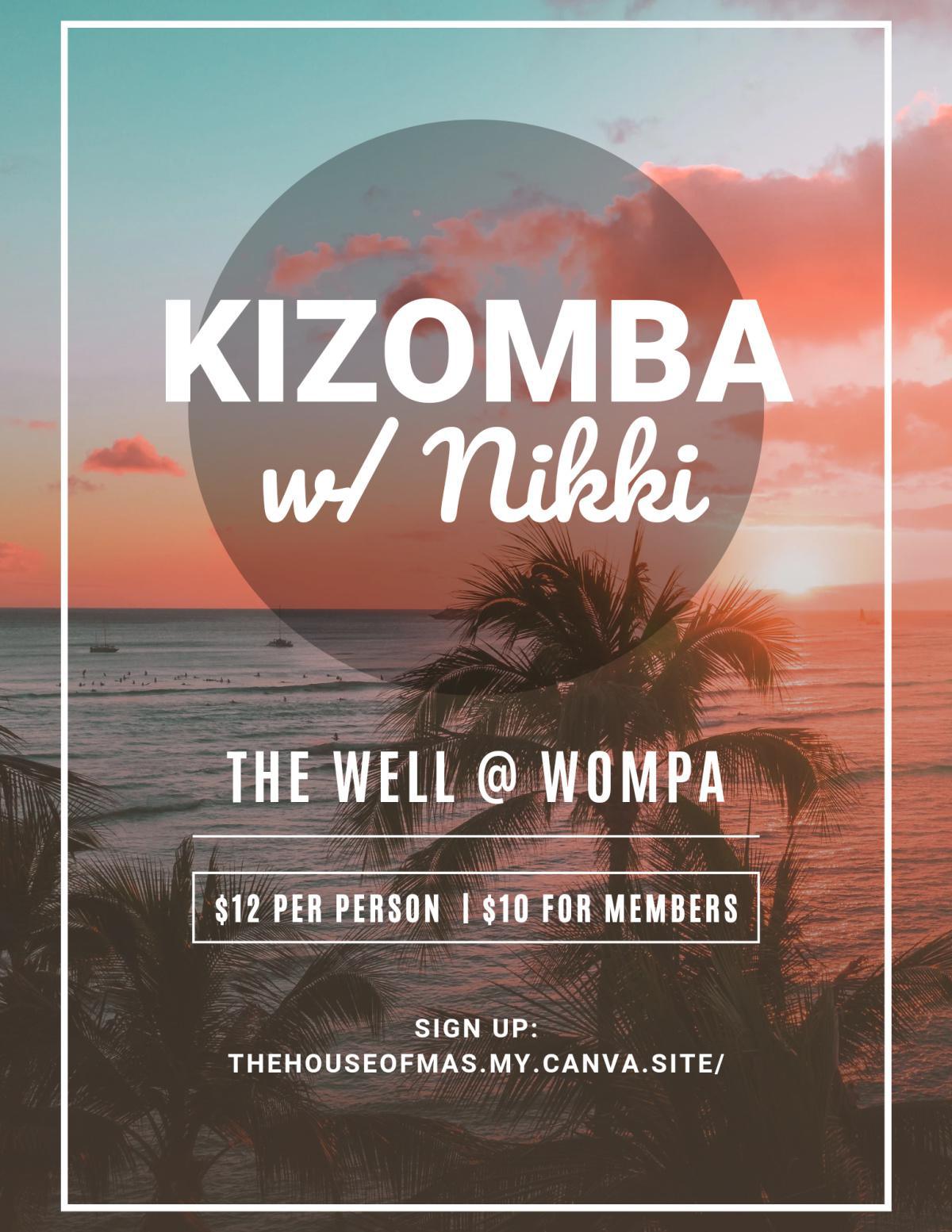 VIRTUAL ONLY Kizomba Dance with Nikki @7:30pm