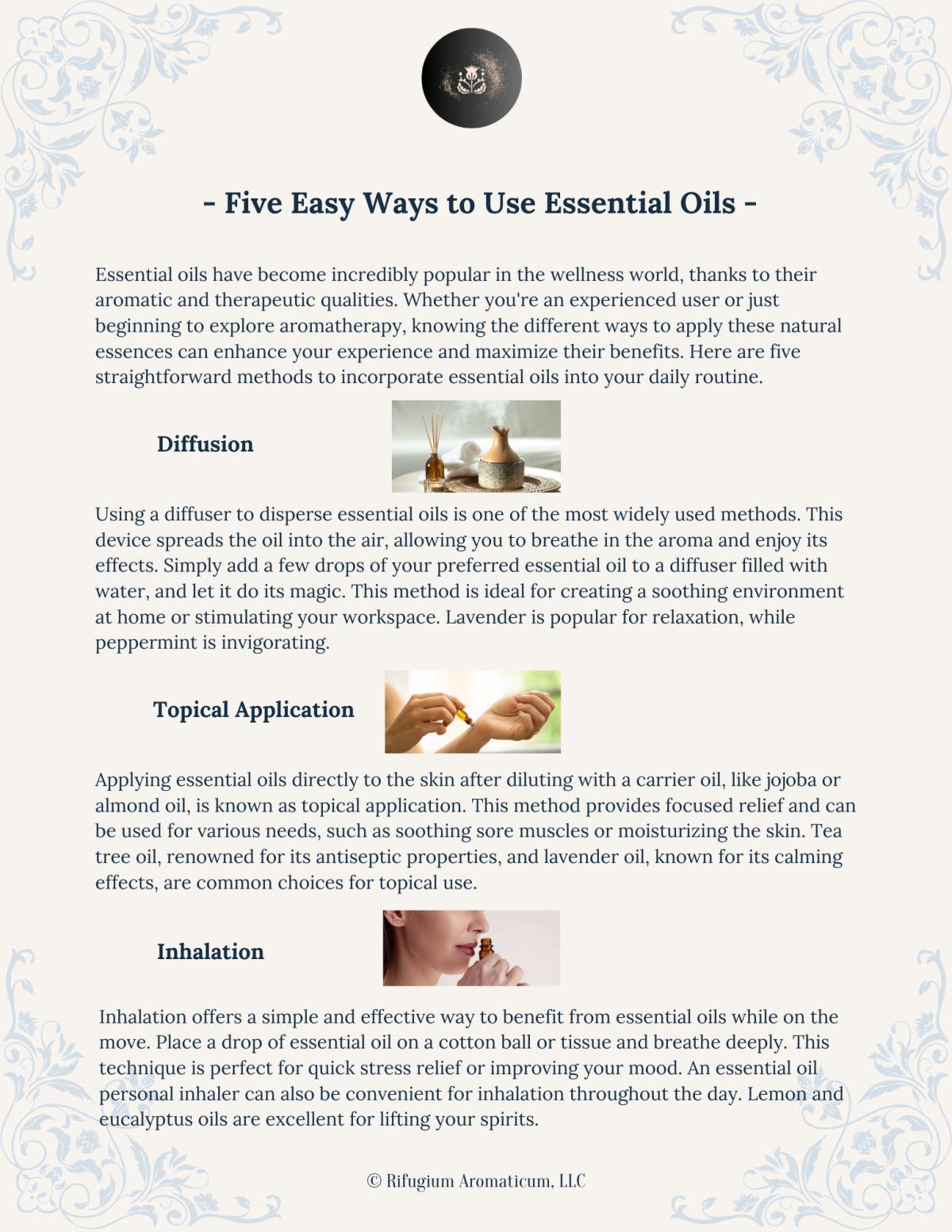 Five Easy Ways To Use Essential Oils