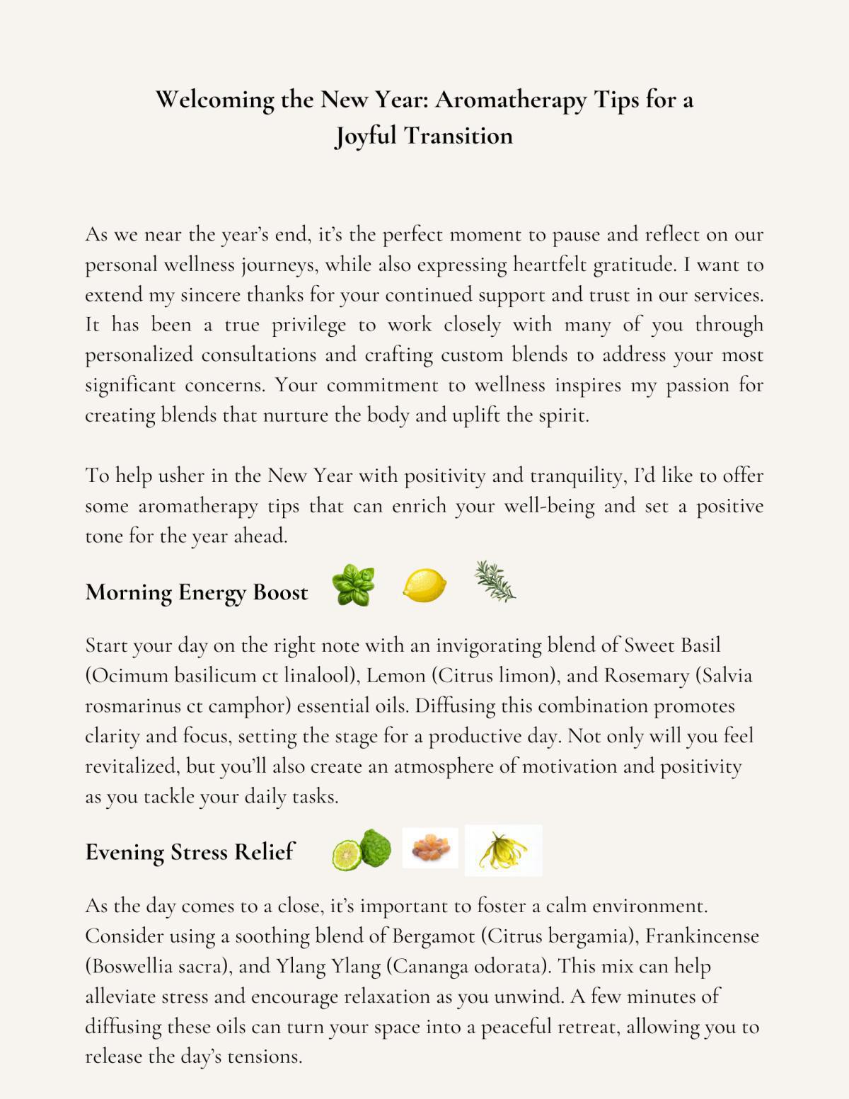 Welcoming the New Year: Aromatherapy Tips for a Joyful Transition