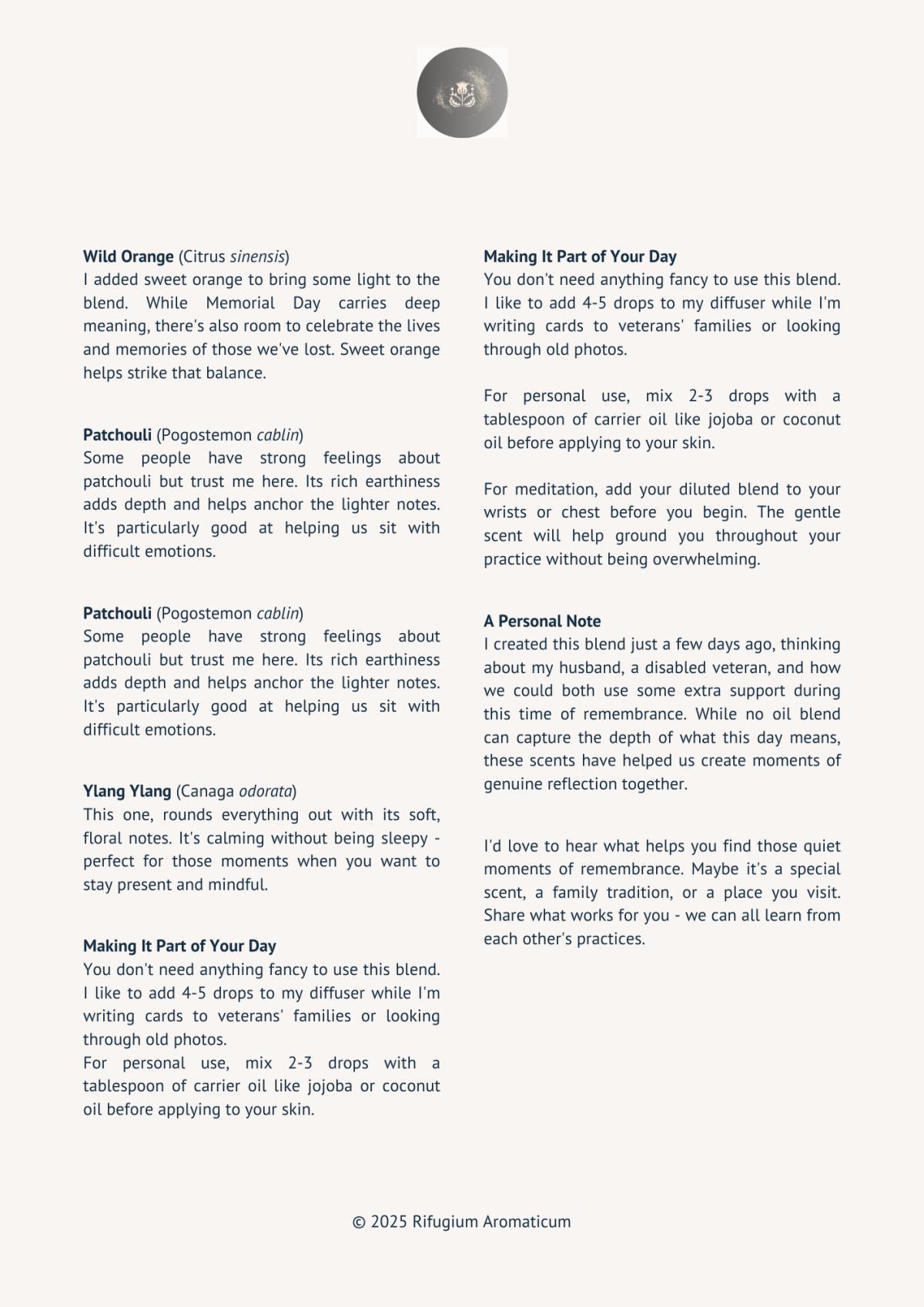 A Memorial Day Blend for Quiet Moments