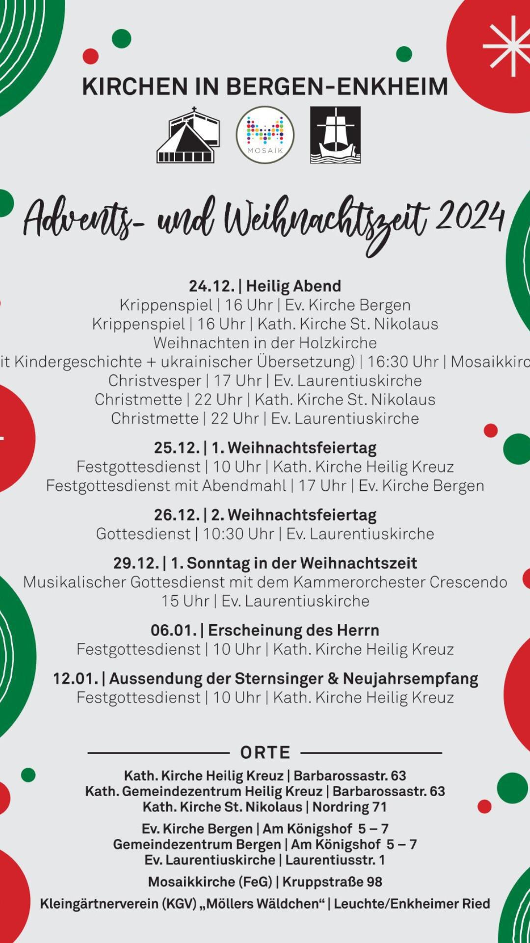 Kirchen in Bergen-Enkheim: Gemeinsam unterwegs in der Advents- und Weihnachtszeit Kirchen in Bergen-Enkheim: Gemeinsam unterwegs in der Advents- und Weihnachtszeit