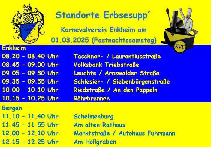 Erbsesupp´ und Krebbelzeitung vom Karnevalverein Enkheim 1897 e.V. Erbsesupp´ und Krebbelzeitung vom Karnevalverein Enkheim 1897 e.V.