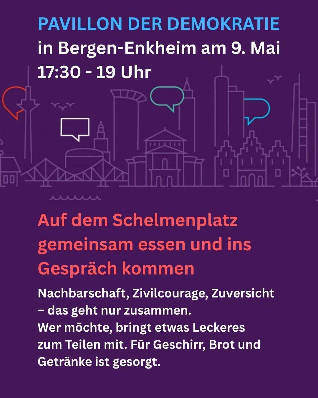 Pavillon der Demokratie - Gemeinschaftsessen auf dem Schelmenburgplatz