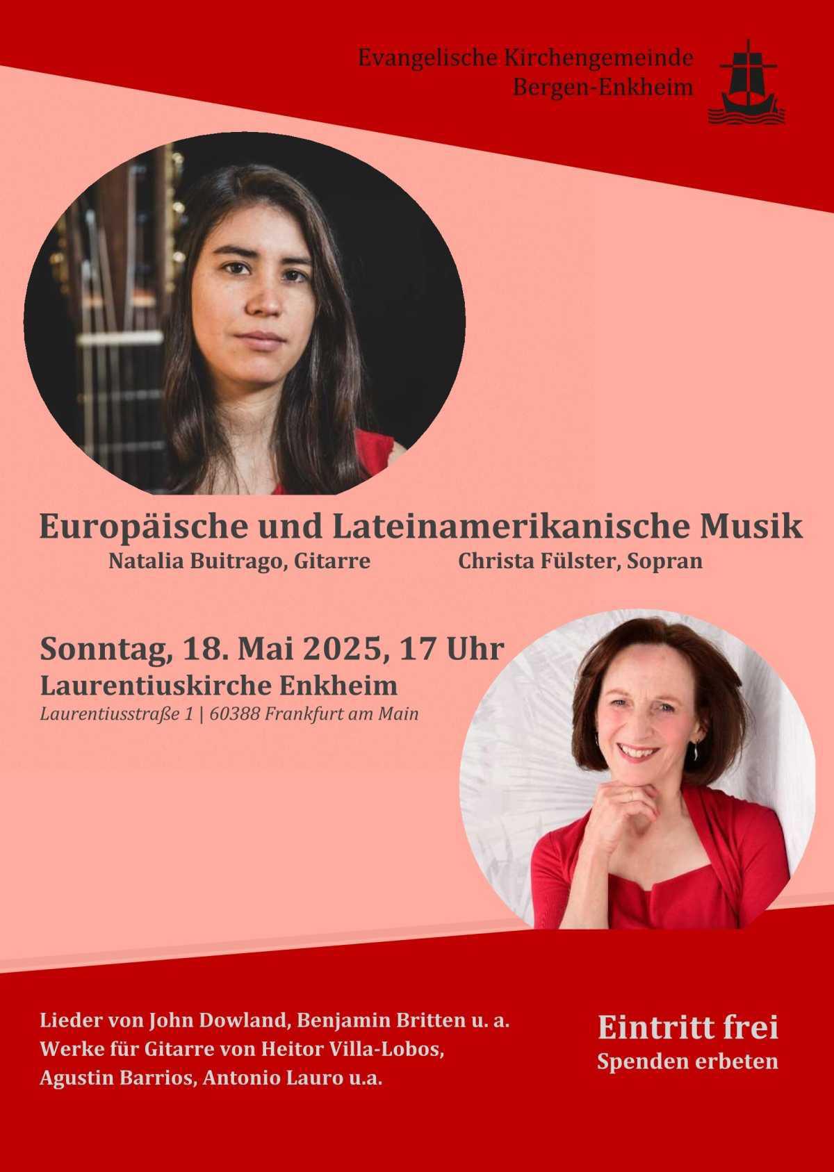Konzert: Europäische und Lateinamerikanische Musik (Gesang&Gitarre)