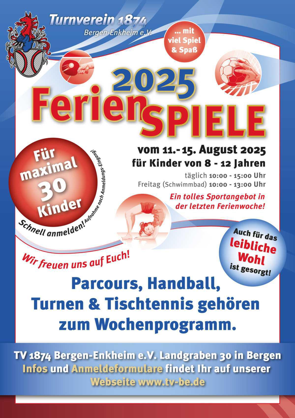 Anmeldung für unsere Ferienspiele 2025