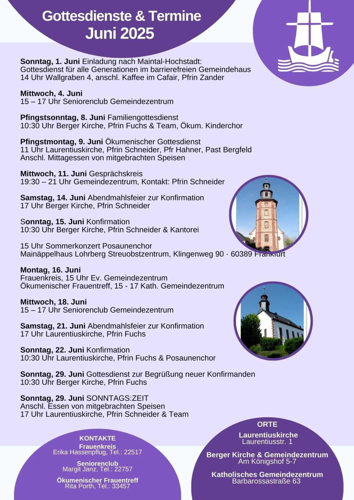 Termine Juni Evangelische Kirchengemeinde 