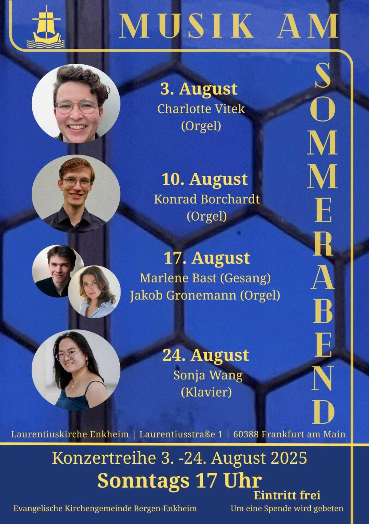 Musik am Sommerabend mit Marlene Bast (Gesang) & Jakon Gronemann (Orgel) Musik am Sommerabend mit Marlene Bast (Gesang) & Jakon Gronemann (Orgel)