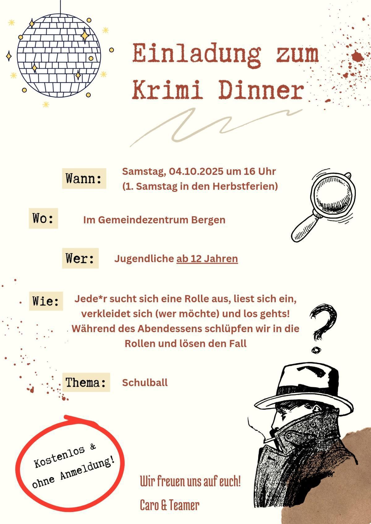 Krimi Dinner (für Jugendliche ab 12)