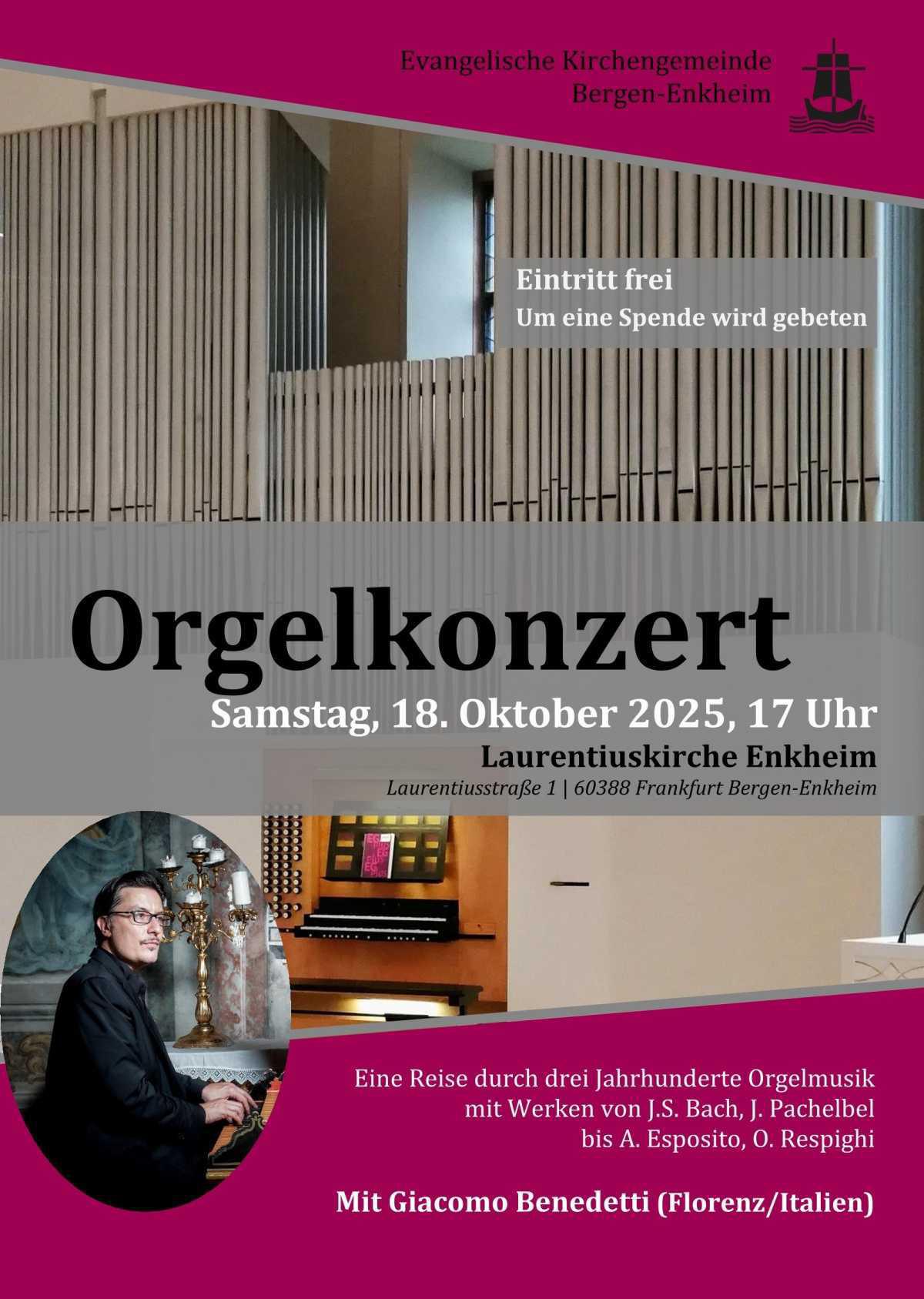 Orgelkonzert mit Giacomo Benedetti (Florenz) Orgelkonzert mit Giacomo Benedetti (Florenz)