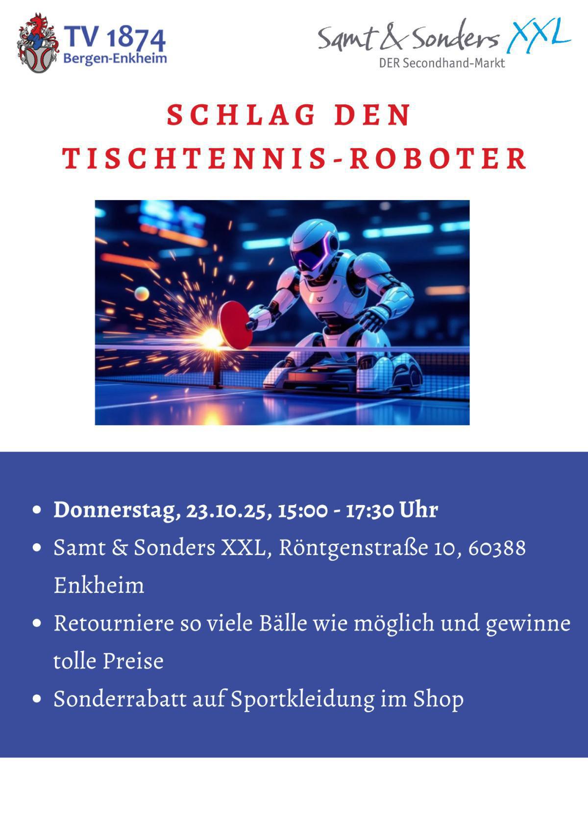 Schlag den Tischtennis Roboter- Samt&Sonders XXL