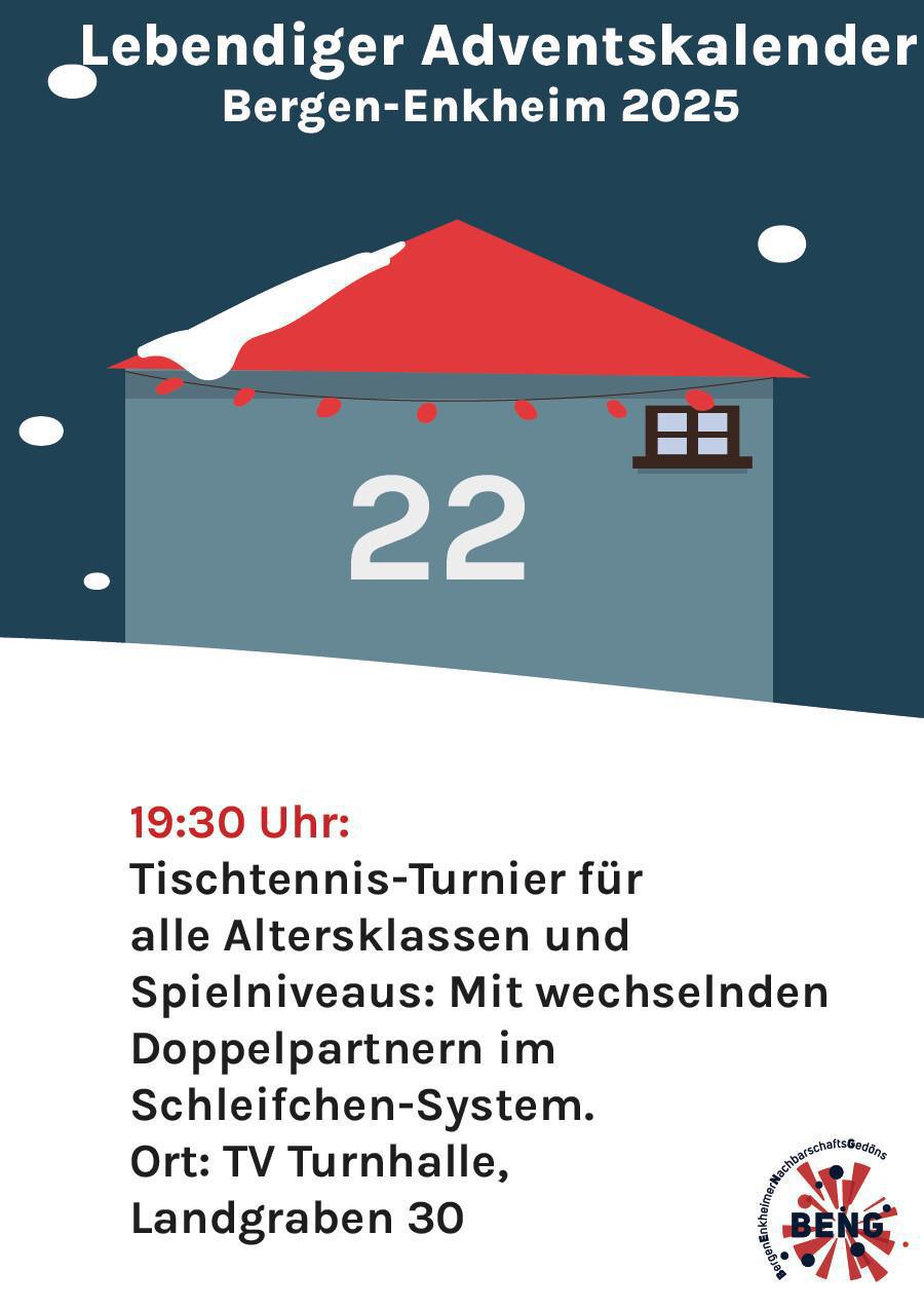 Lebendiger Adventskalender - Tischtennis-Turnier beim TV