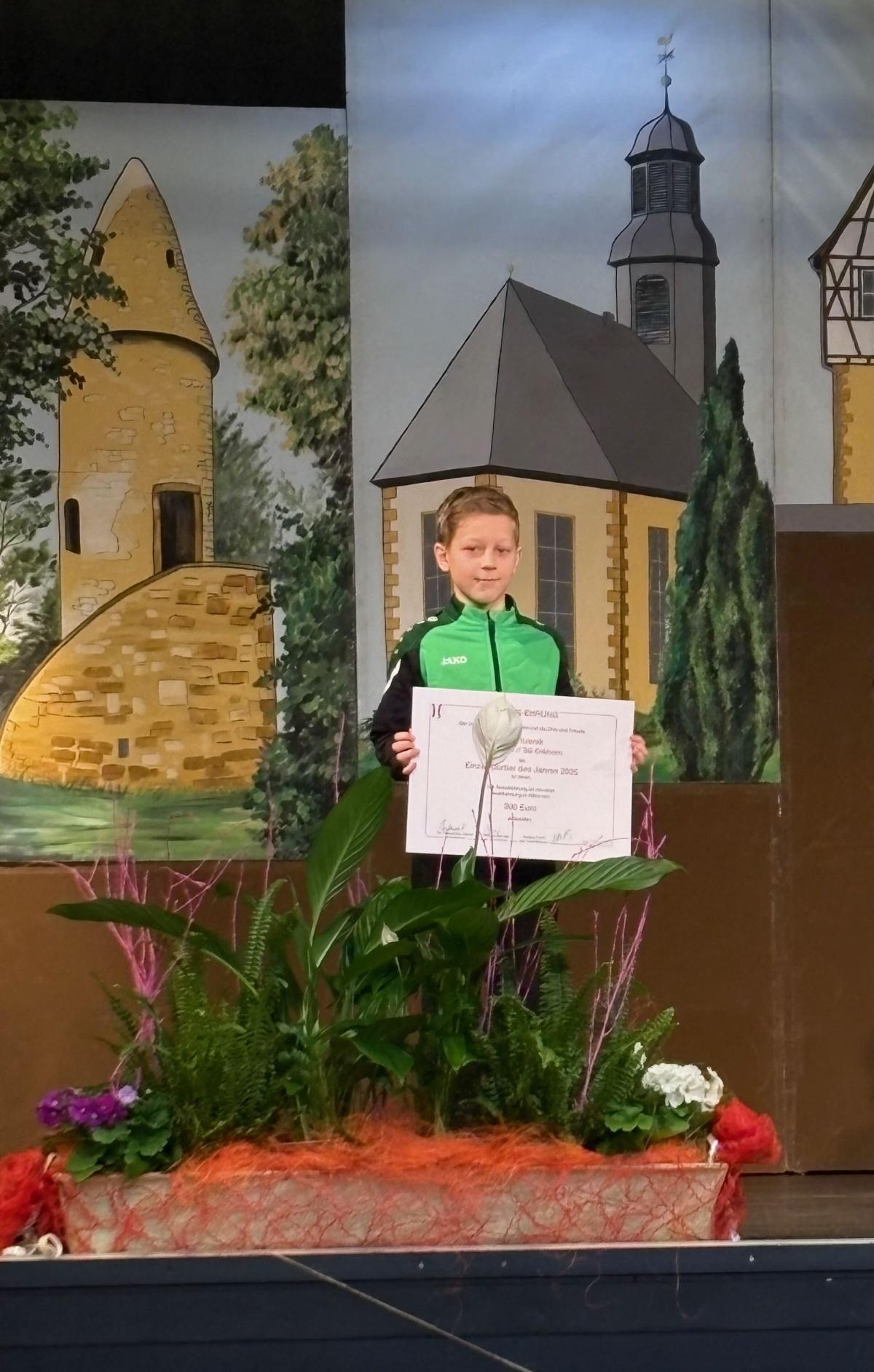 Besten-Ehrung für Joel Krenik Besten-Ehrung für Joel Krenik