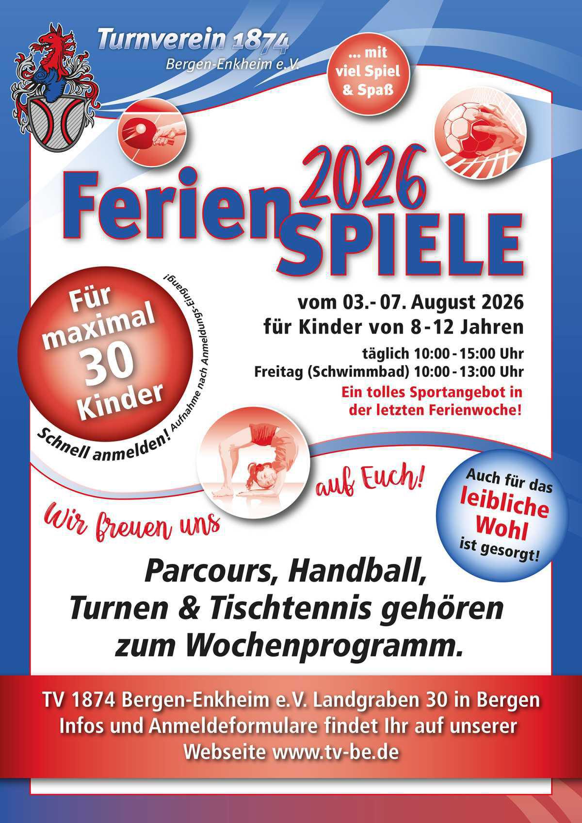 Ferienspiele 2026: 03.-07. August Ferienspiele 2026: 03.-07. August