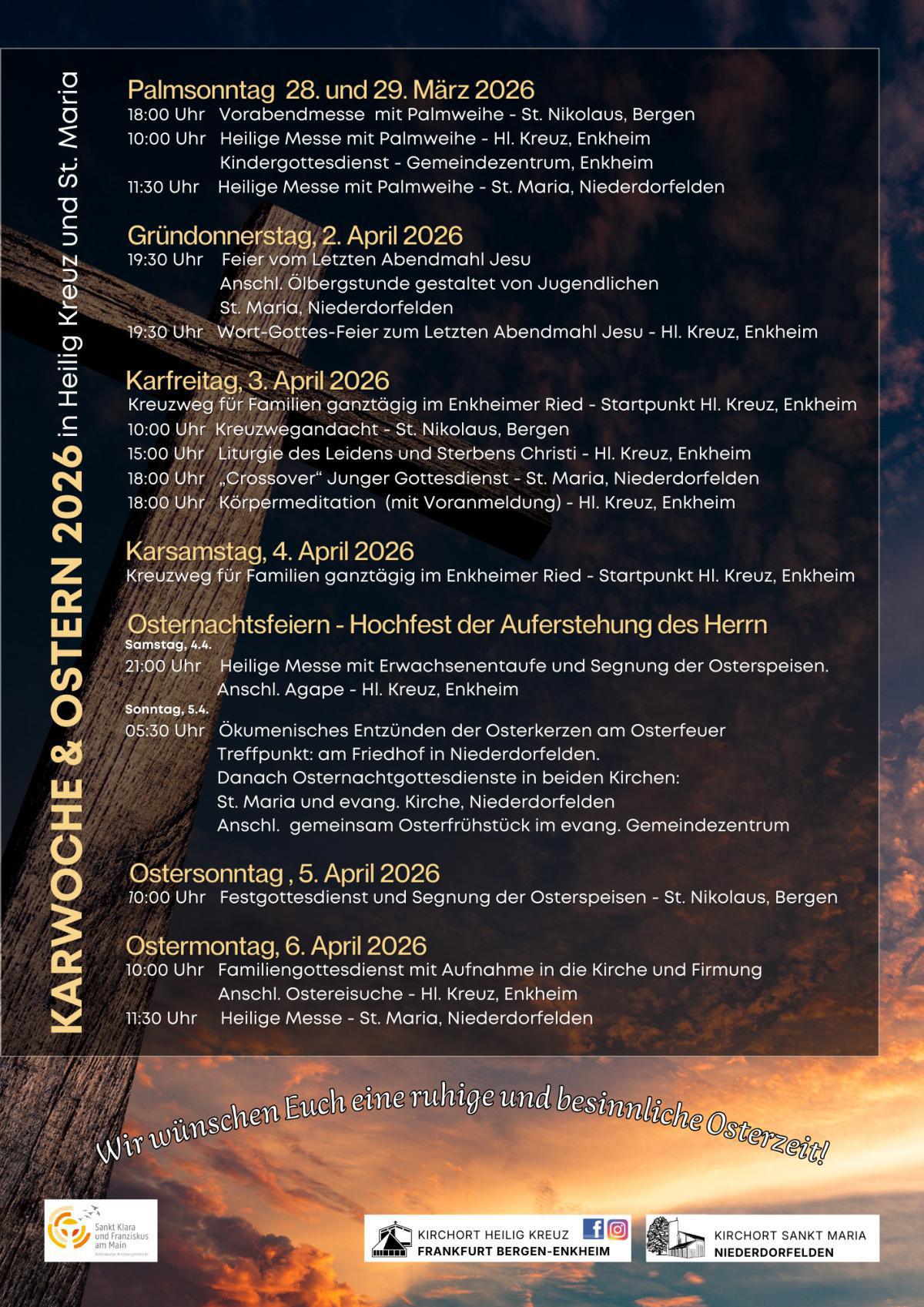 Karwoche & Ostern 2026