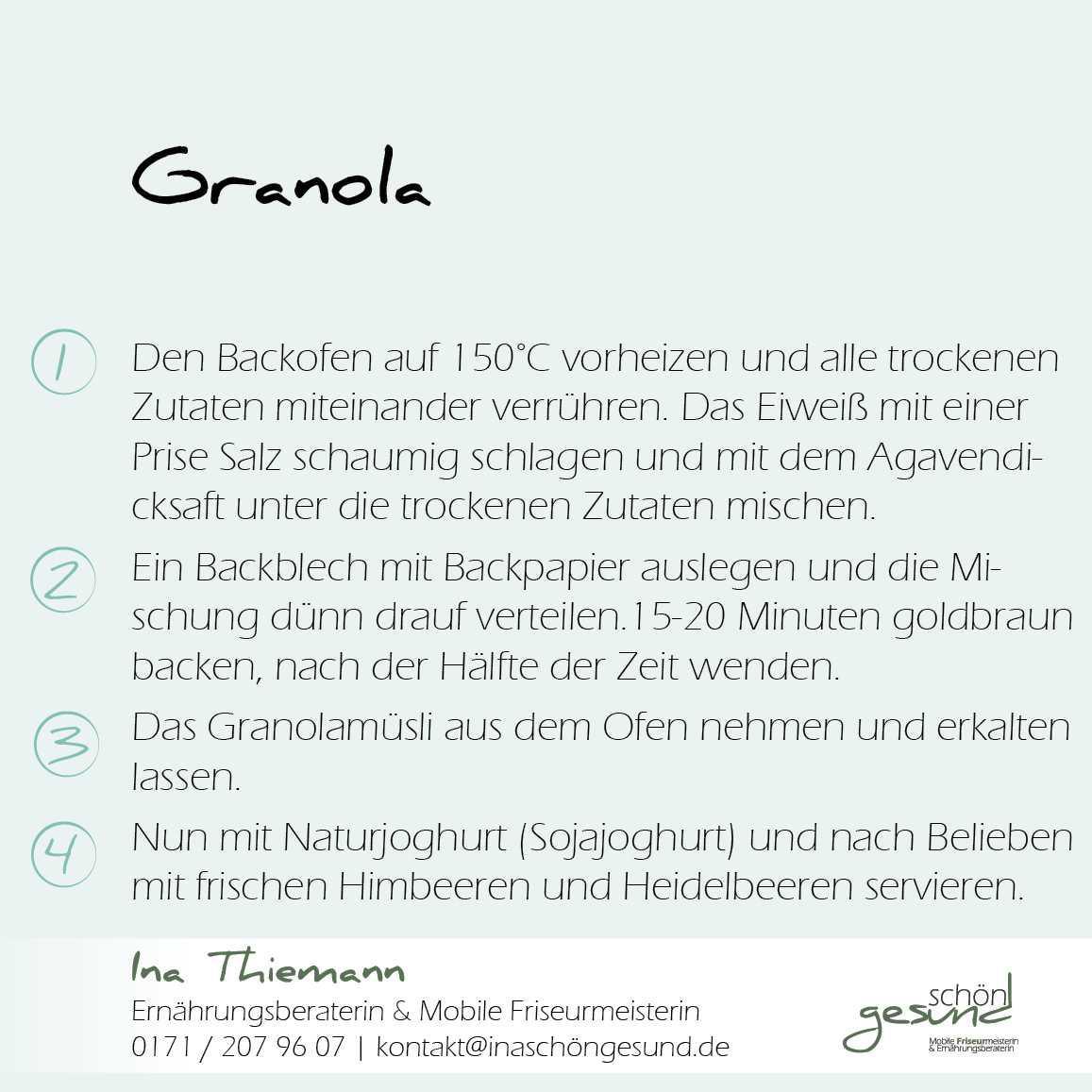 Gesunde Ernährung, Interview mit Ina Thiemann Gesunde Ernährung, Interview mit Ina Thiemann