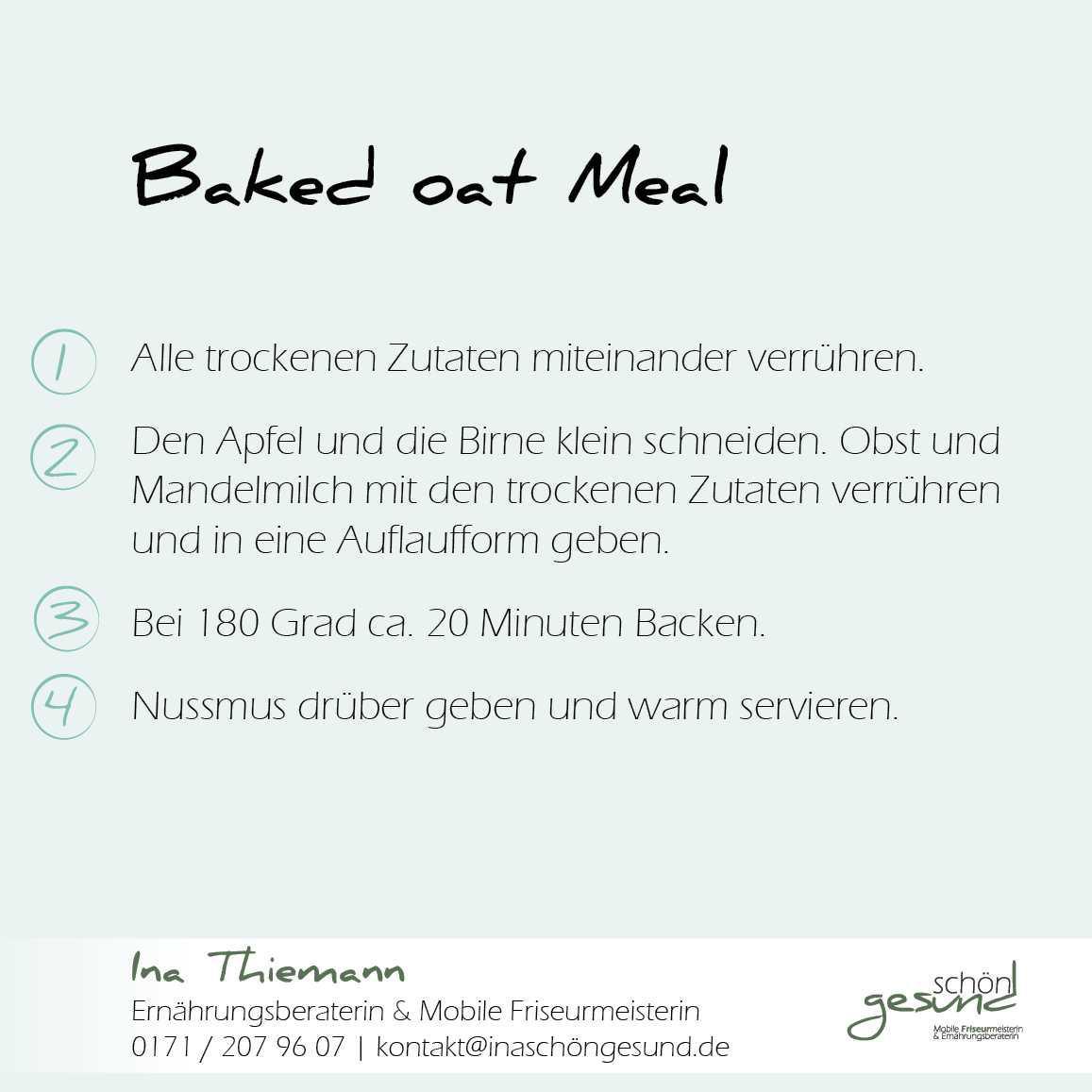 Gesunde Ernährung, Interview mit Ina Thiemann Gesunde Ernährung, Interview mit Ina Thiemann