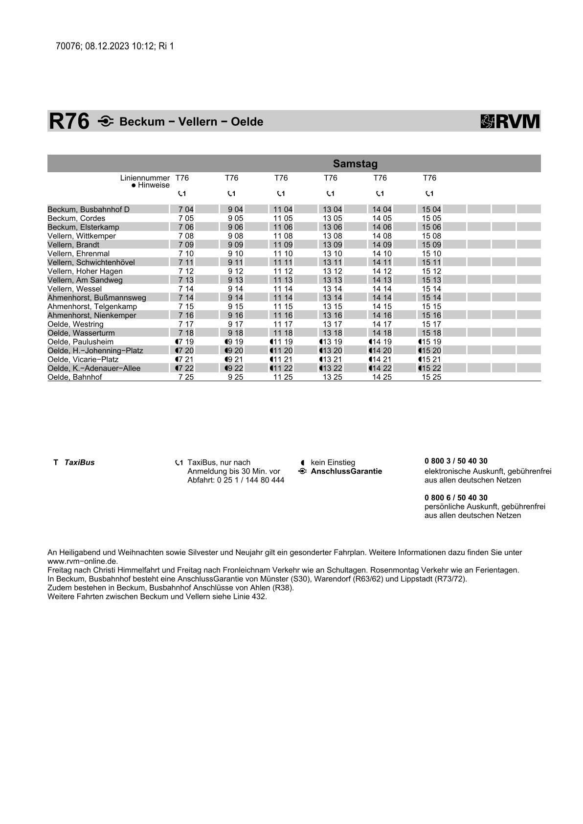  R76 Oelde - Vellern - Beckum